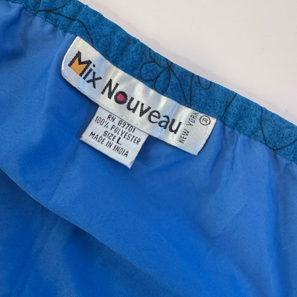 Mix Nouveau Blue Floral Wrap Maxi Skirt Size M - Picture 13 of 14